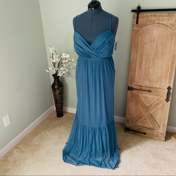 David's Bridal Mesh Dress with Peasant Skirt NWT Size 22 - Picture 2 of 5